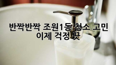✨반짝반짝✨ 조원1동 청소 고민? 이제 걱정 끗! 💯