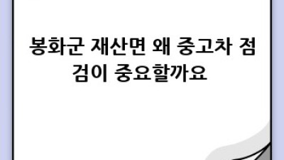 봉화군 재산면 중고차 점검 꿀팁! 놓치면 후회해요 🚗💨