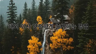 해외 이사, 안전하게 준비하는 방법