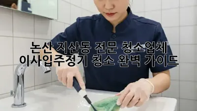 논산 지산동 전문 청소업체 ✨ 이사/입주/정기 청소 완벽 가이드